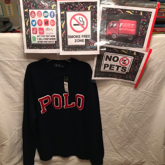 SOLD~Polo Ralph Lauren Men's Logo Graphic Sweater - Picture 2 of 8